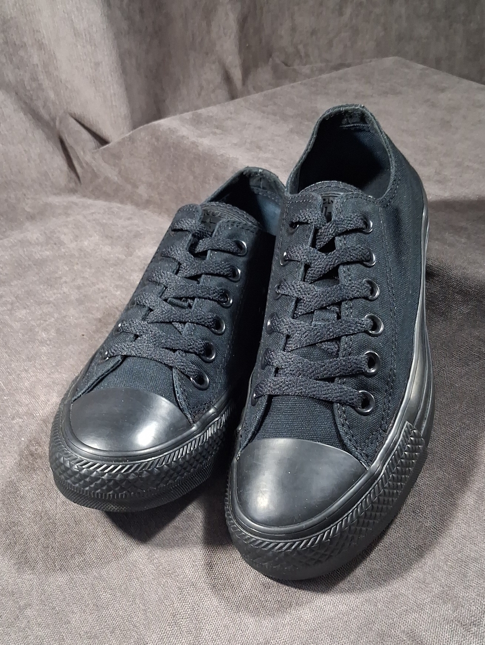 Converse Chuck Taylor All Star Ox Low Mono Black Lace Up Sneakers VG US 7